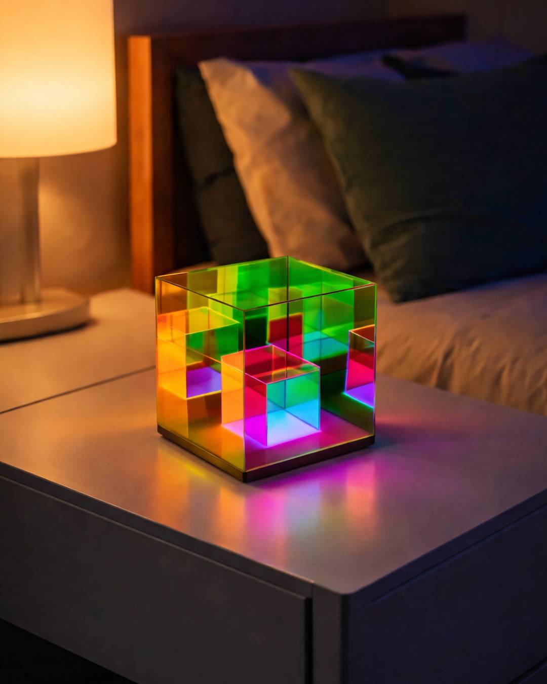 Infinity Cube ✨  - Scultura luminosa di profondità