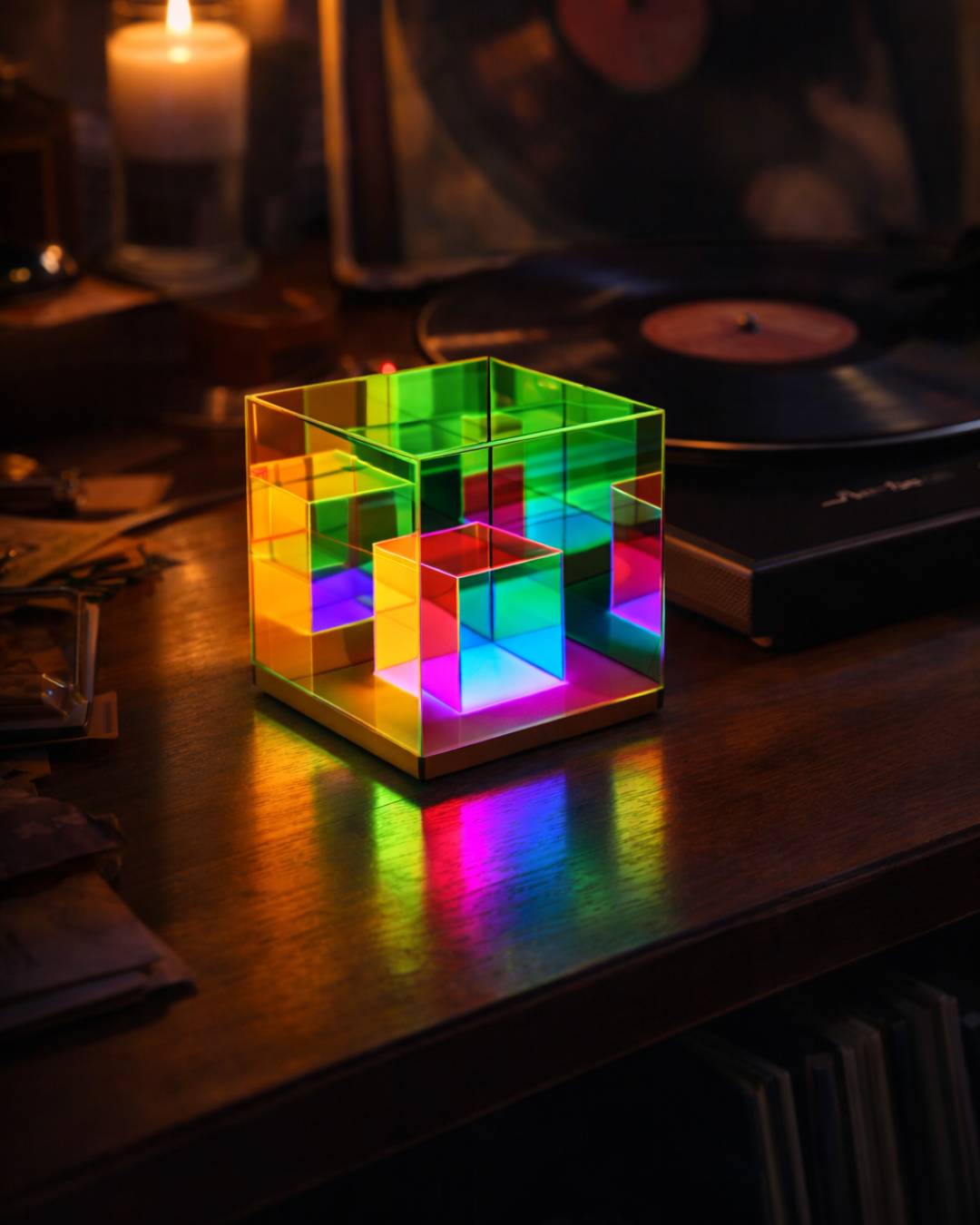 Infinity Cube ✨  - Scultura luminosa di profondità