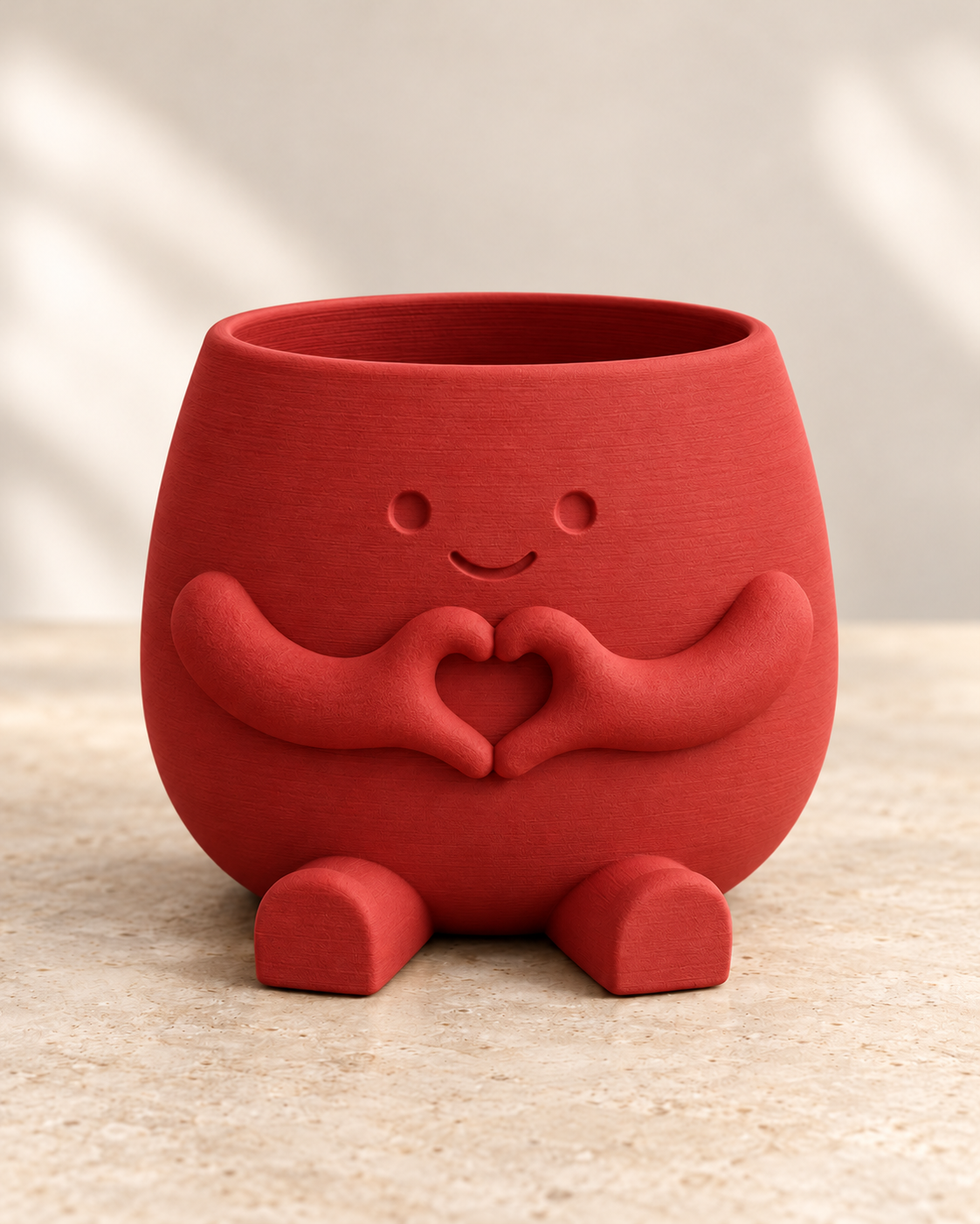 Amico - vaso con mani a cuore - rosso - immagine illustrativa