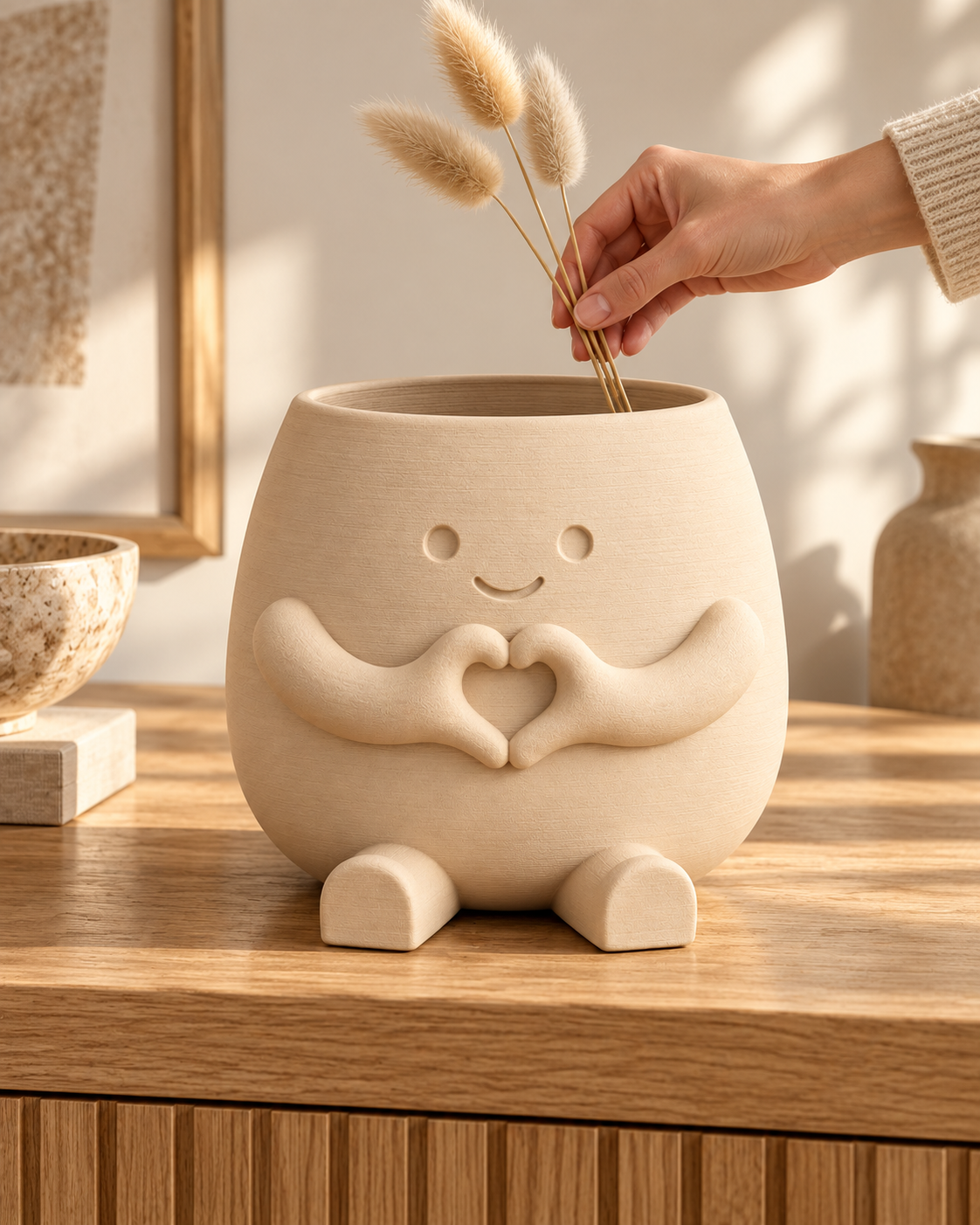 Amico - vaso con mani a cuore - utilizzo - immagine illustrativa