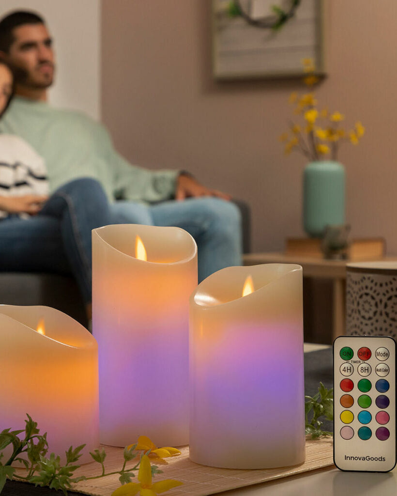 Lumiflame – Set di Candele LED Multicolor con Telecomando