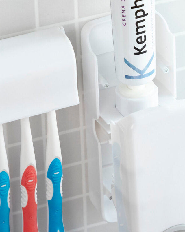 Dentify – Dispenser di Dentifricio con Portaspazzolino