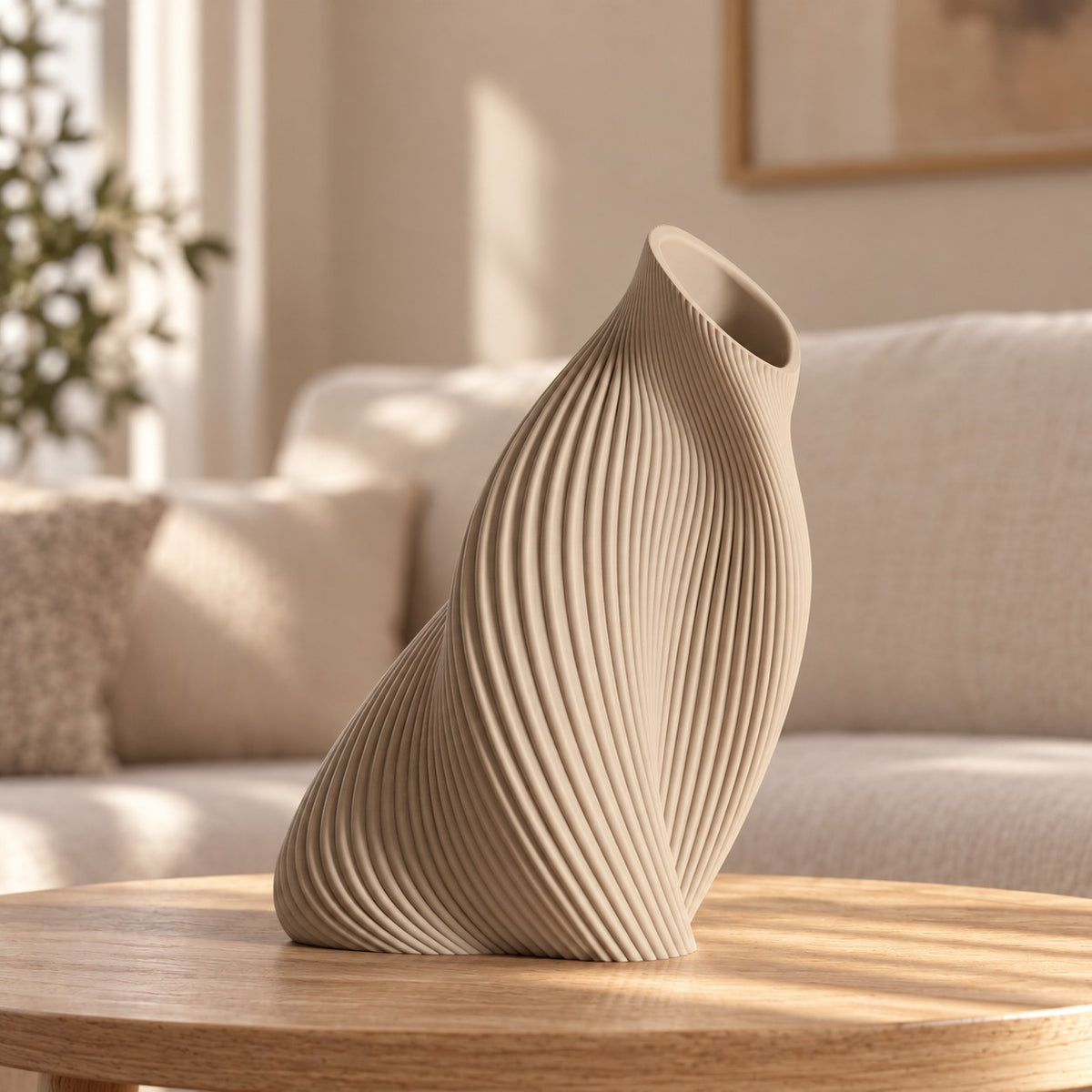 FLUVA Beige sabbia, altezza prevista 25 cm, soggiorno contemporaneo - visualizzazione illustrativa