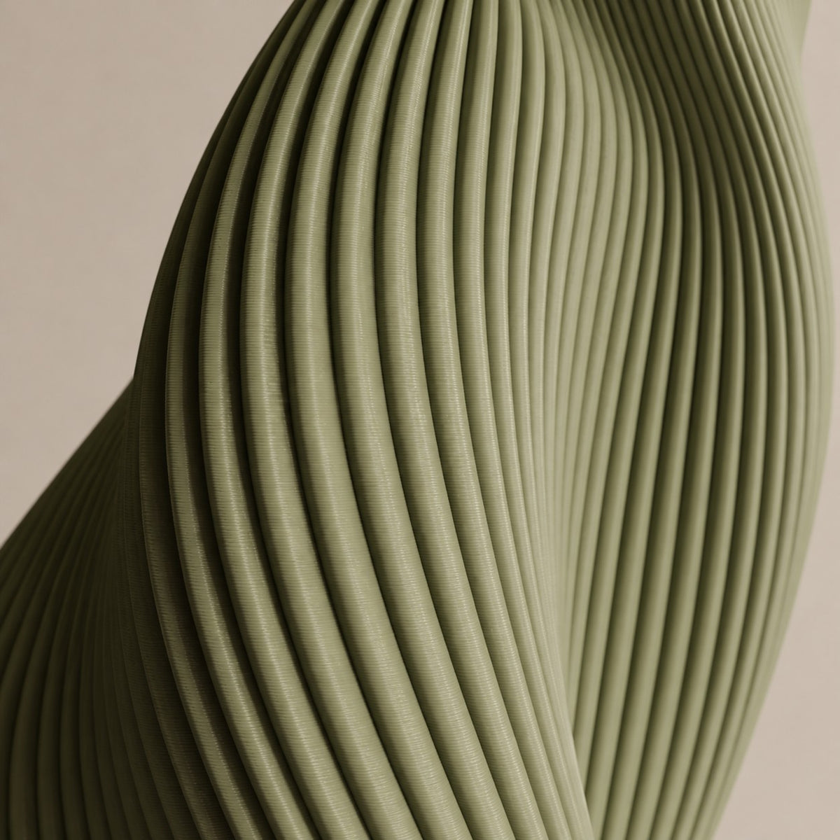 FLUVA Verde oliva, altezza prevista 25 cm, dettaglio texture tridimensionale - visualizzazione illustrativa